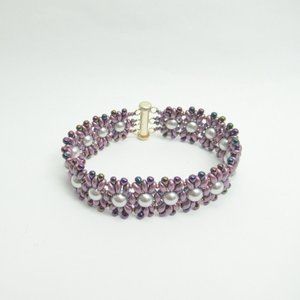 Handwoven Bracelet Finicky Flowers